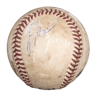 1993 Lee Smith Game Used/Signed Career Save #365 Baseball Used on 4/29/93 (Smith LOA)